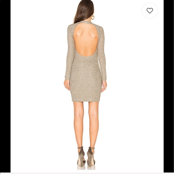 CAPULET Gold Ribbed Bodycon Dress - Picture 3 of 7